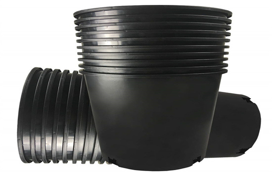 Outdoor Vegetables Plastic Horticultural Plant Pots With Drainage Hole Tray