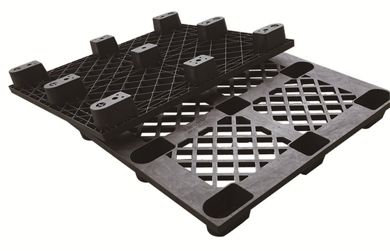 4 Way Entry 9 Feet HDPE Nestable Plastic Pallets Industrial Warehouse