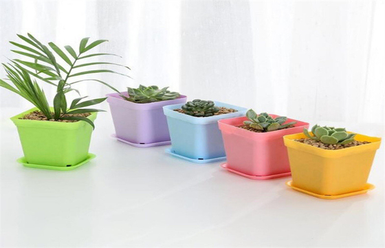 Vegetable Garden PP Resin Not Brittle Round Flower Pots 9x6x8cm